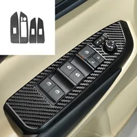 for Toyota Highlander 2015-2018 Window Lift Panel Decoration Cover Trim Sticker Decal Car Interior Accessories Carbon Fiber