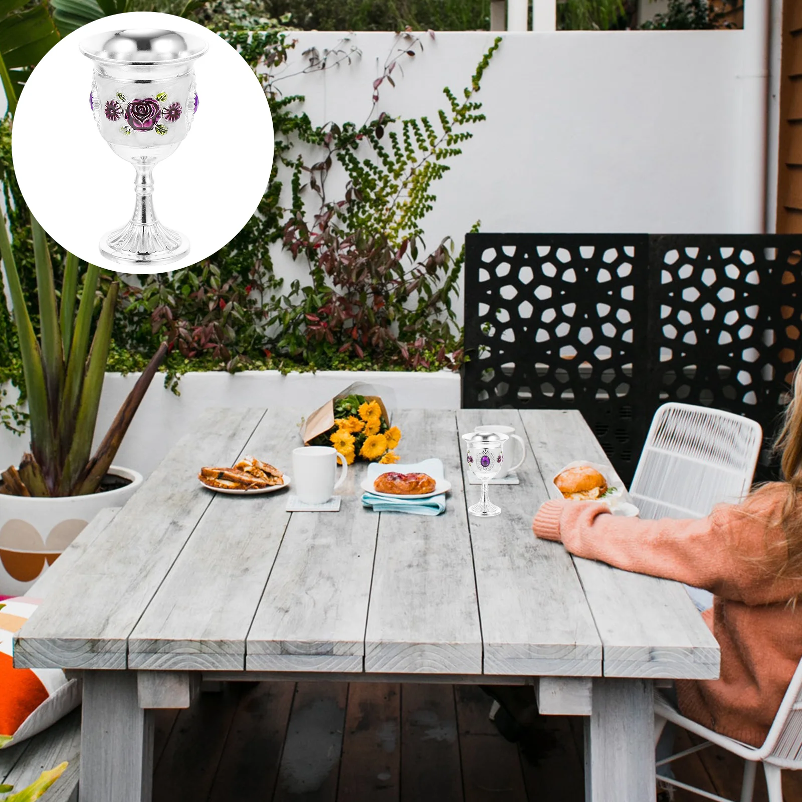 Стакан из цинкового сплава с инкрустацией резной белый стеклянный стакан посуда