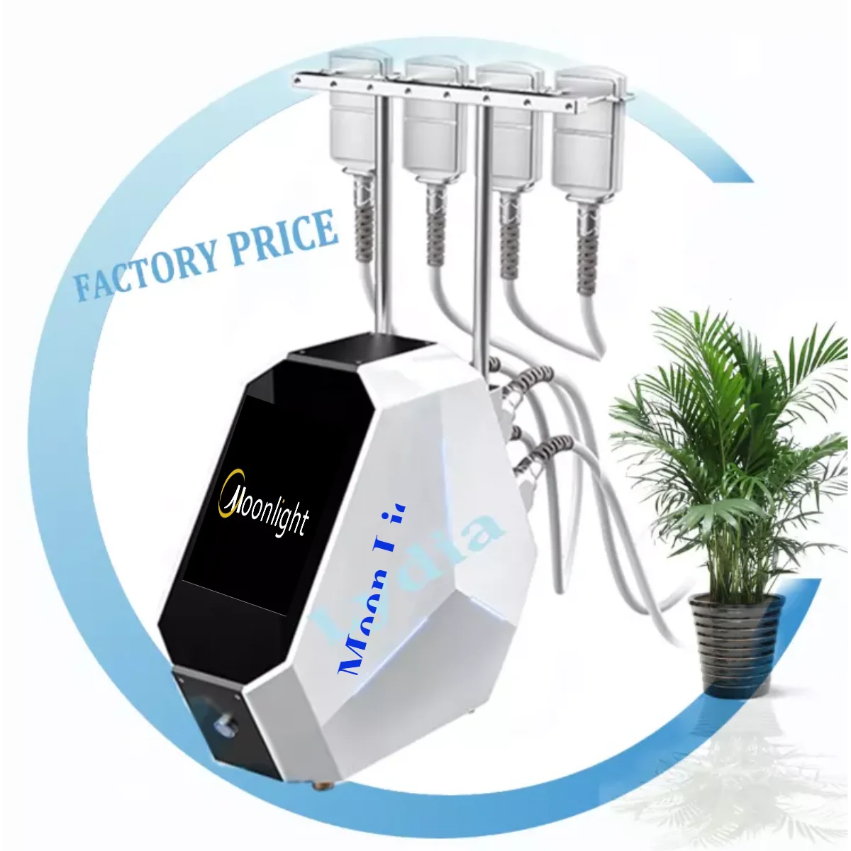 

Cyro thermal machine with 2 round handles and 2 pads hot and cold device for body slimming