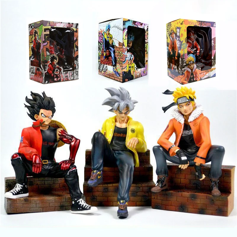 

Anime Dragon Ball Goku One Piece Monkey D Luffy Snake Man Uzumaki Naruto Action Figure Model Toy Ornament Decorations Gift Box