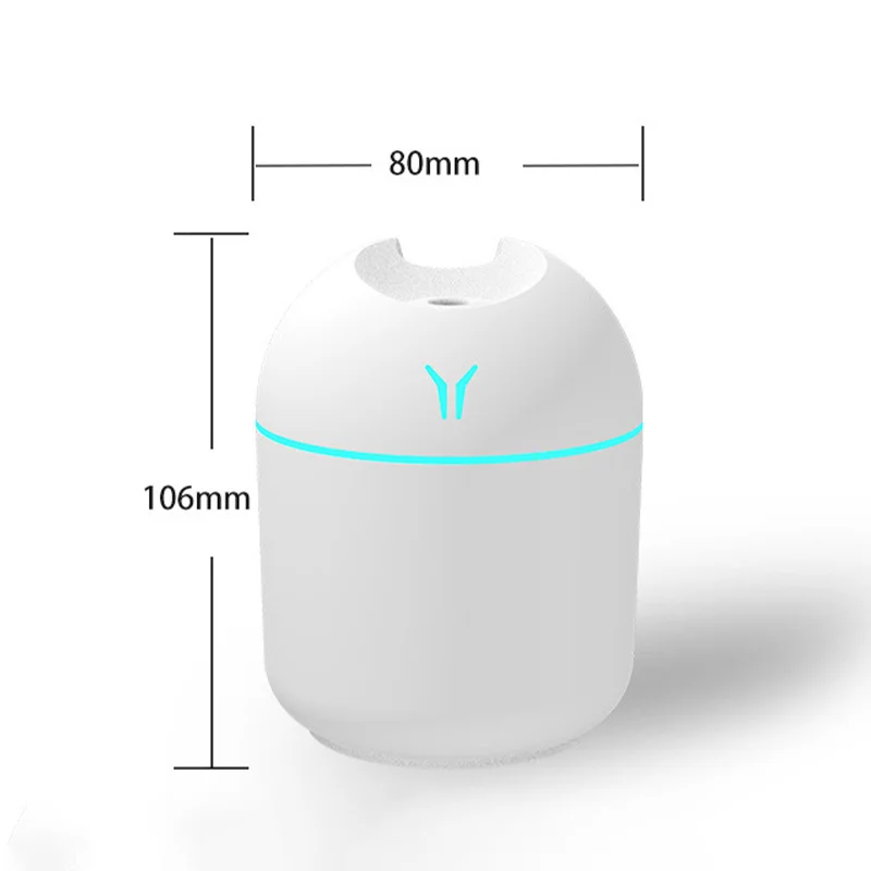 Led USB Air Humidifier Purifier Ultrasonic Electric Aroma Essential Oil Diffuser 250ml Nano Fog Mist Maker for Home Car Office images - 6
