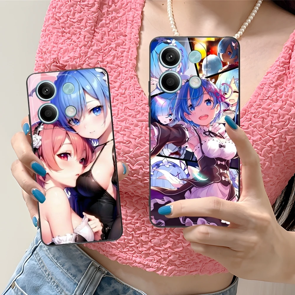 Чехол Re Zero Rem Waifu для мобильного телефона Xiaomi Redmi Note 13 12 11 10 9 8 7 6 S A Pro Lite Plus 5G черный