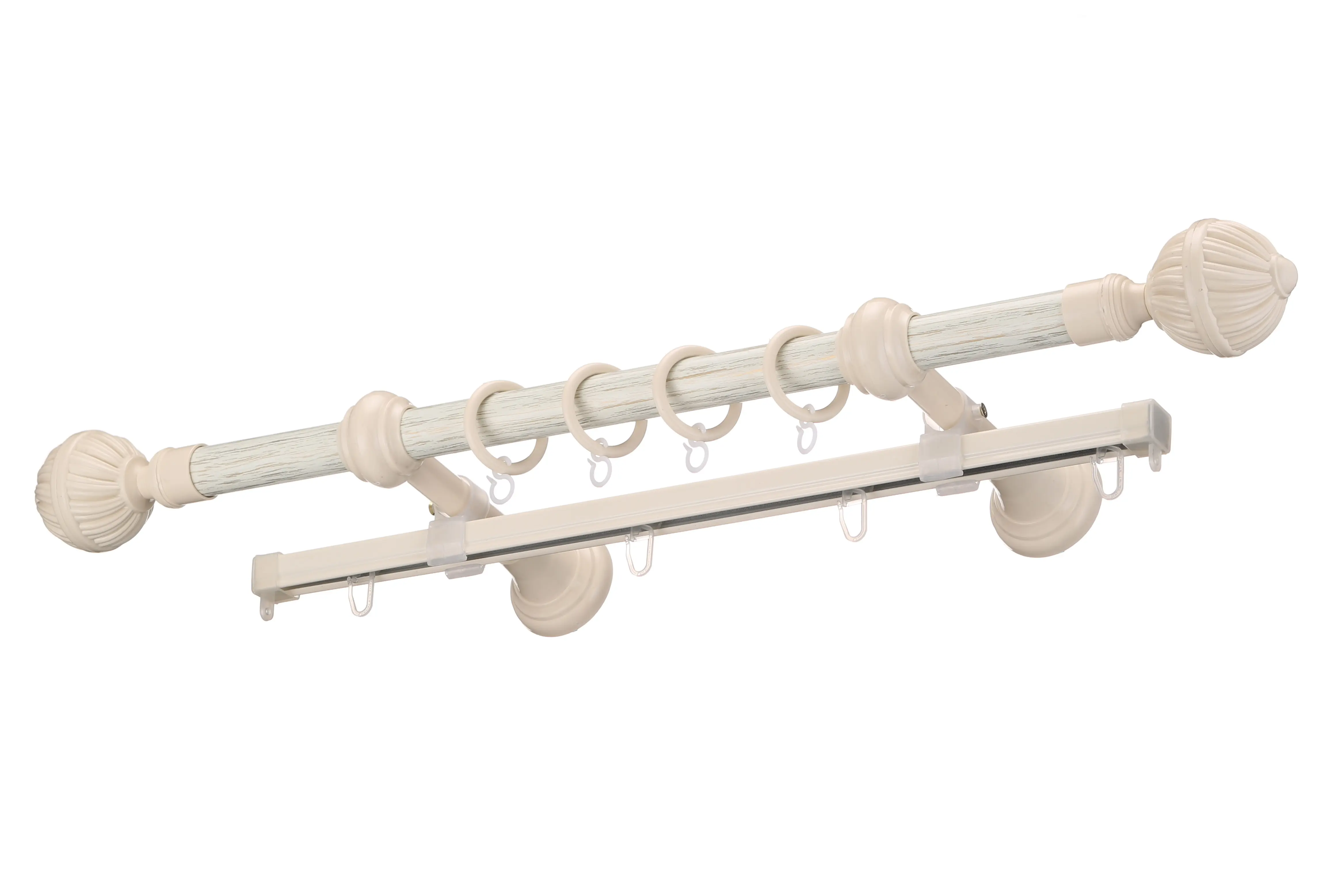 Карниз для штор дома модель Астра круглый штанга диаметр 20 мм двухрядный с