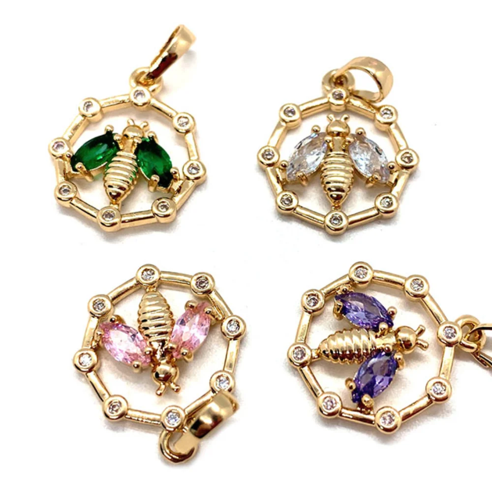 

Bee Shape Crystal Pendant 16x18mm Octagon Pendants Charms for Jewelry Making Necklace Bracelet Earrings Anklet DIY Accessories
