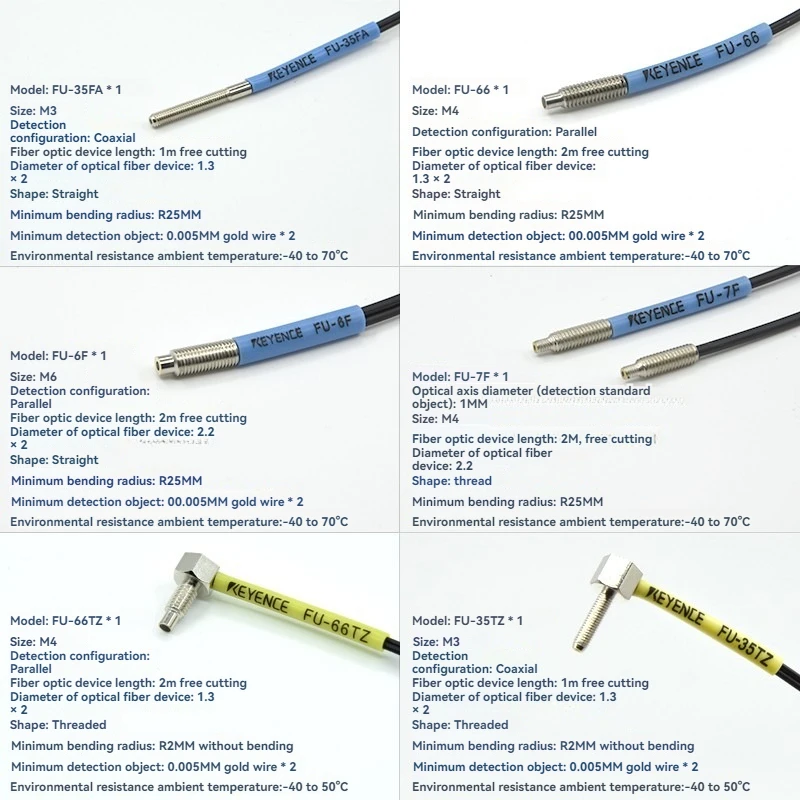 Новый оригинальный цилиндрический оптоволоконный датчик KEYENCE FU-46