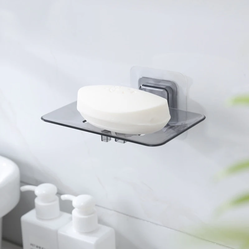 

Drain Soap Dish Case Plastic Holder Suction Cup Bathroom Tray Accessories Soap Box Dish Storage Plate Soap Box Storage Rack