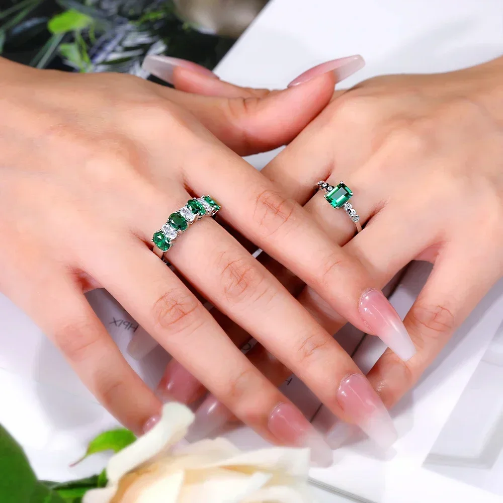 4*6 мм лабораторное изумрудное обручальное кольцо для женщин стерлинговое
