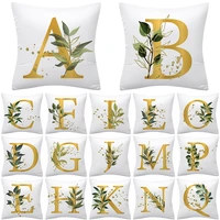 1pcs flower alphabet letter decorative cushion cover polyester throw pillowcase 4545cm sofa home decorative pillowcover 41022