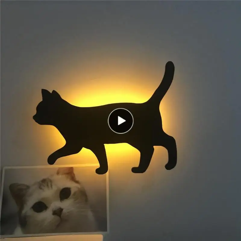 

Проекция детской лампы с управлением звуком, настенная лампа в виде кошки, детская комната, гостиная, спальня, настенное украшение с датчиком