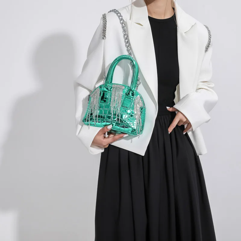 Korean version of the fashion bag women's bag 2023 new high-grade alligator mini shell bag with a single shoulder bag