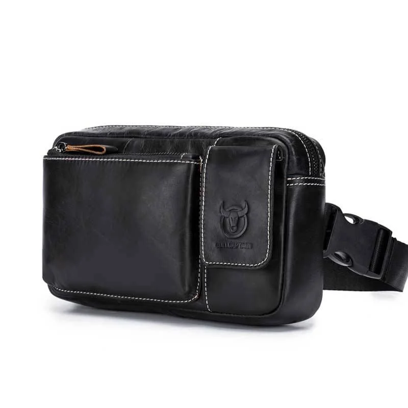 

Кожаные поясные сумки BULLCAPTAIN для мужчин, портативный кошелек для телефона, дорожная Маленькая кожаная сумочка на пояс