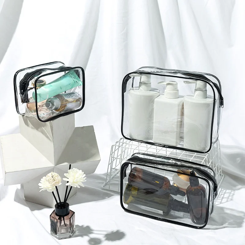 

Travel Transparent Cosmetic Bag PVC Women Zipper Clear Makeup Bags Beauty Case Make Up Organizer Storage Bath Toiletry Wash Bag