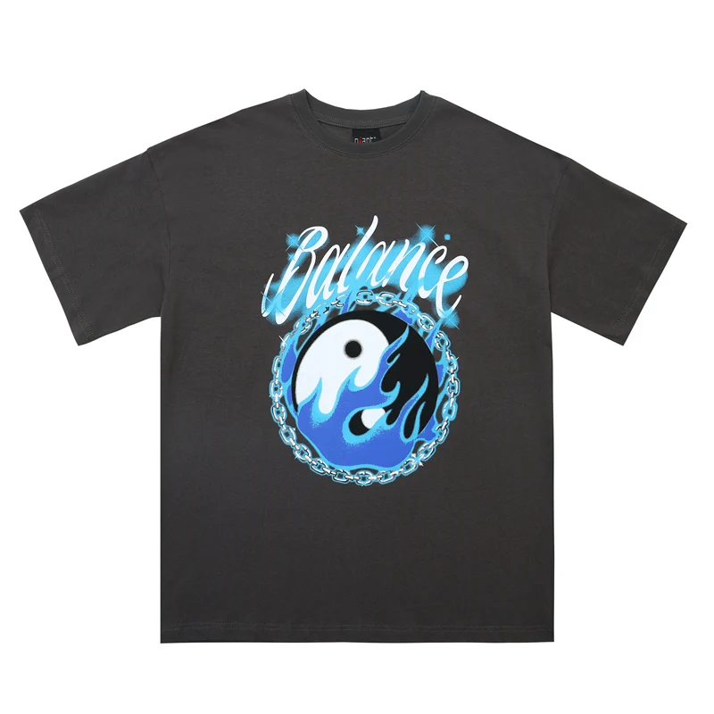 

Frog drift New Fashion wear Streetwear Brand Tai Chi Logo Vintage Loose t tshirt Summer Men women Hip Hop Unisex Tee t-shirt