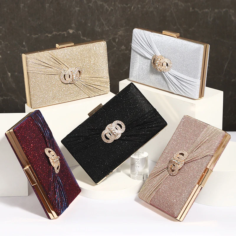 

Luxury Rhinestones Decor Clutch Bag Elegant Women Shiny Handbag Shiny Evening Dress Crossbody Bags New Arrivals Chain Bag XA234H