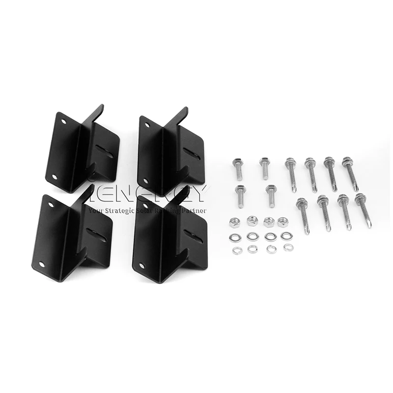 

Solar Panel Mounting Brackets 4pc Flat Roof Mount Kit Car Aluminum Bracket Solar System Installation Accessories With Nuts Bolts