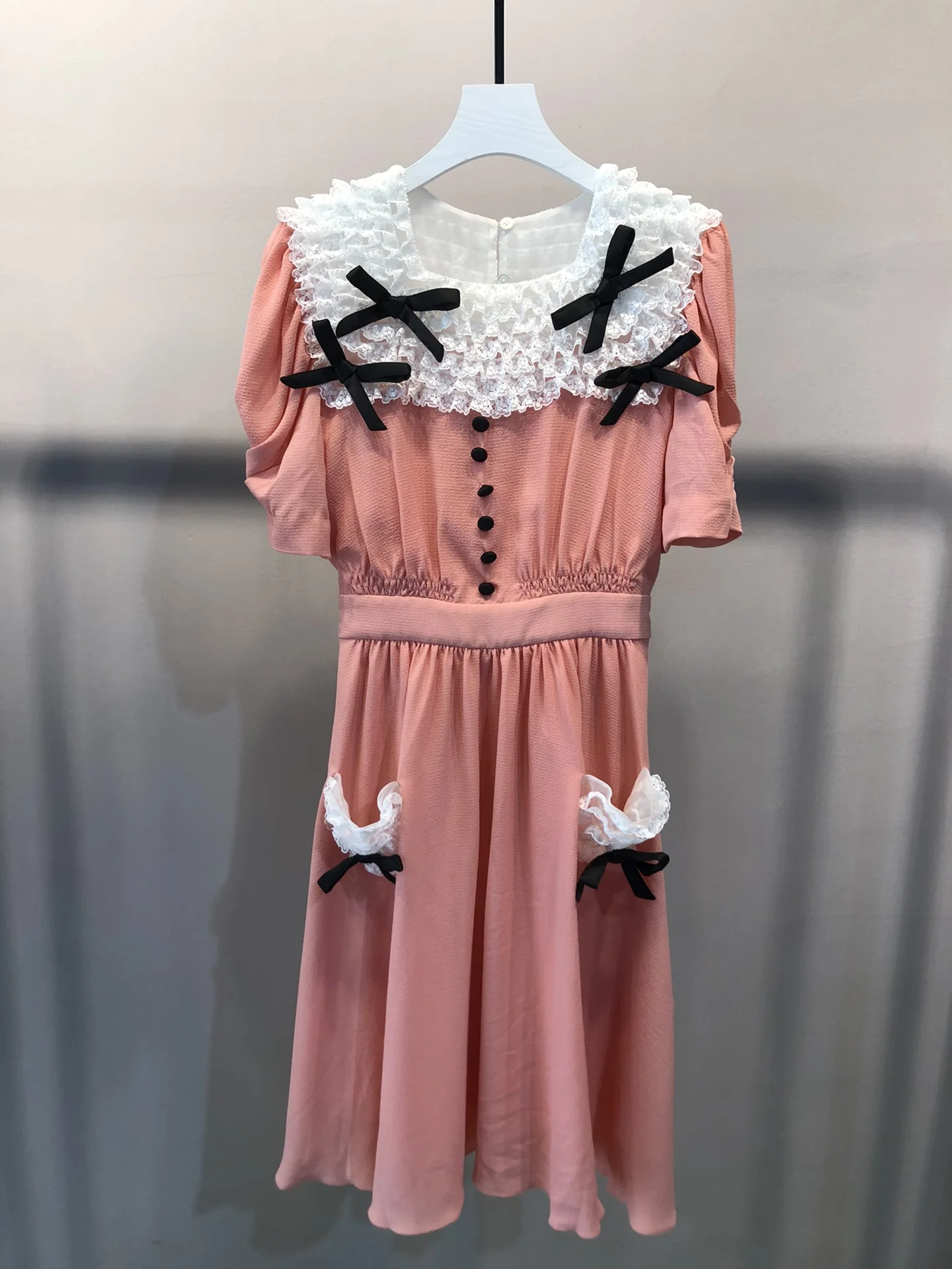 

Dress Woman Skirt Summer Wedding Even Parti For Girl Elegant Casual Fashion Female 2022 Long O-neck Bubble Sleeve Bow Silk Dress