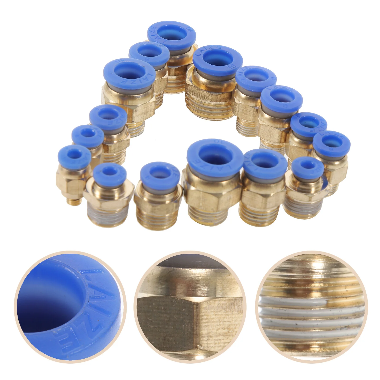 

Pneumatic Quick Push-in Fittings Threaded Straight Plastic Crimp Connector Hose Connectors Barb Mender Pipe Trachea Air Cinch