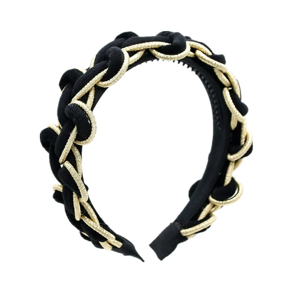 

2022 BC Wide braided velvet 3cm wide plain design hairbands women hair accessories winter hairbands