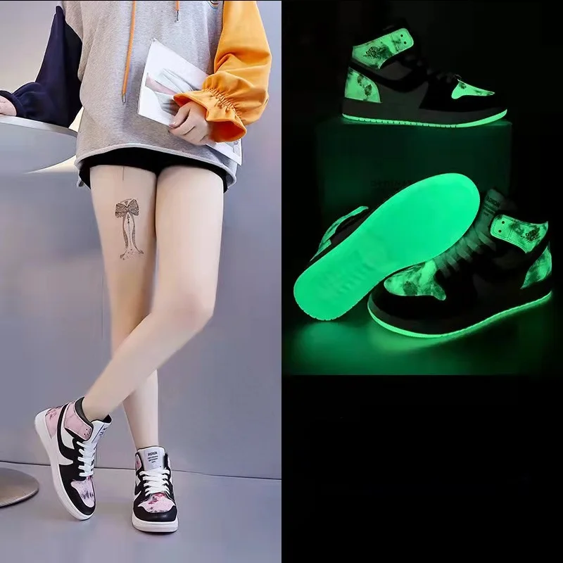 

Женские кроссовки вишневого цвета high gang Air Force 1, женская обувь, светящаяся женская спортивная обувь на платформе