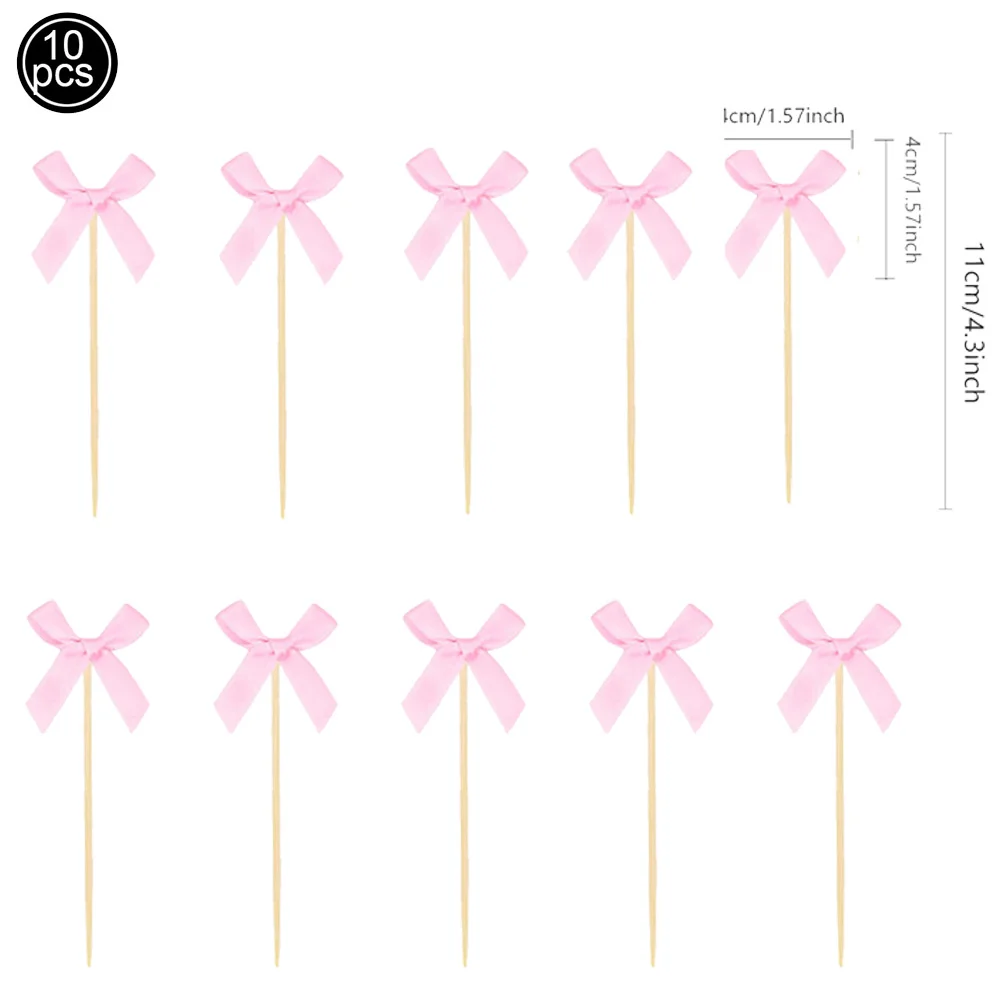 Одноразовая бумажная посуда в клетку с розовым бантом