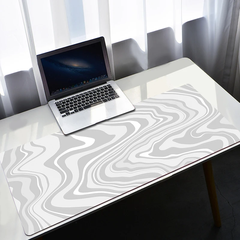 

White Black Mouse Pad Art Large Desk Mat Pc Keyboard Accessories Gaming Xxl Desktop Mousepad Gamer Cabinet Mats Office Carpet