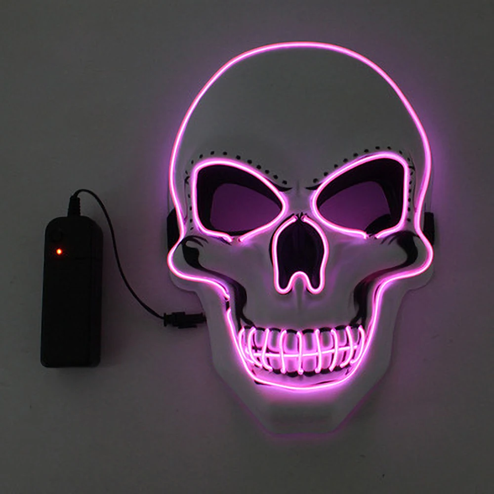 

Glowing Skull Mask Halloween Horror Ghost Death Skeleto Masks LED Light Luminous Party Mask Scary Cosplay Costume Glow In Dark