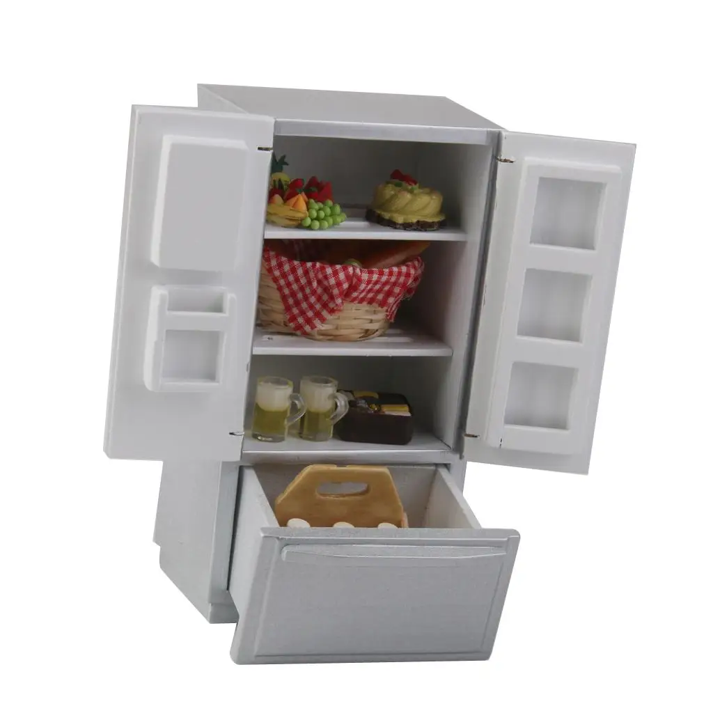 

1/12 Dolls House Miniature Morden Refrigerator for Kitchen
