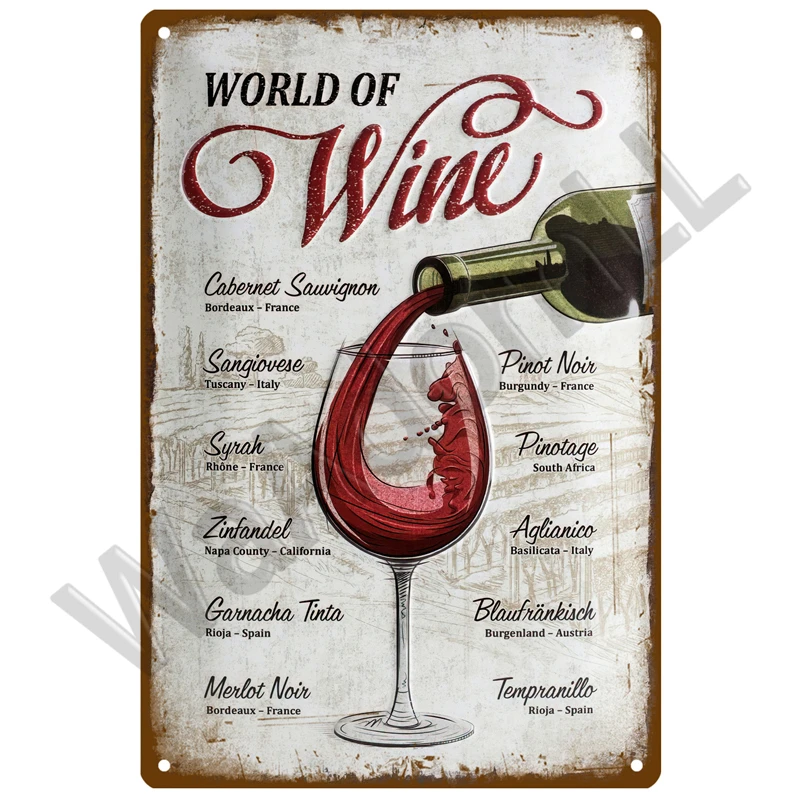 Металлический винтажный плакат &quotКоктейль и пиво&quot