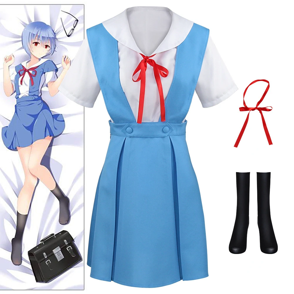

Halloween Japanese Anime Evangelion Women Cosplay Asuka Langley Soryu Tokyo Ayanami Rei Costume School Uniform