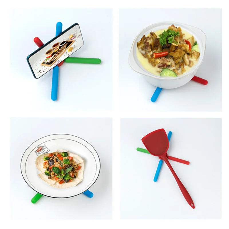 

Non-Slip Thick Silicone Trivets Heat Resistant Foldable Cross Design Coasters Saving Space for Pots Cups & Dishes GQ