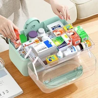 plastic first aid kit large capacity medicine storag organizer pill case family emergency box with handle pillboxes health care