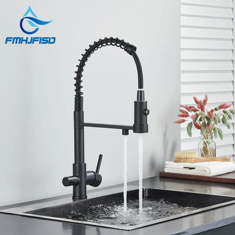 Кухонный смеситель с фильтром смесители для кухни двойным носиком 360 градусов