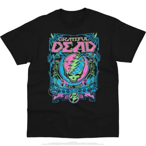 Забавная черная Винтажная Футболка Grate ful_Dead рок-группы с длинным или коротким