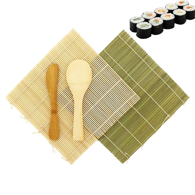 

Bamboo Mat Food Roller Sushi Making Kit DIY Sushi Maker Kit Onigiri Rice Rolling Hand Kitchen Japanese Sushi Tools