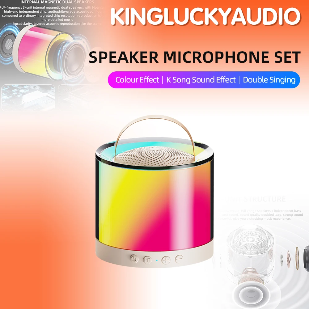 

Kinglucky K36 karaoke machine portable Bluetooth speaker subwoofer supports TWS, radio, bass, and treble for adults/children