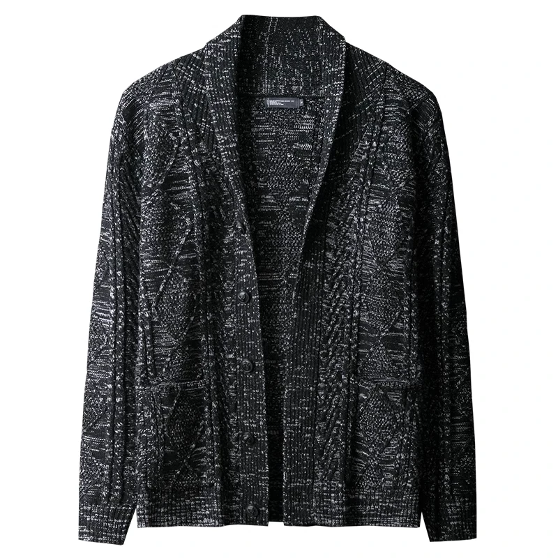 

Men's Winter Sweater Coat Rl Knit Men's Cardigans Long Sleeve Knitwear Black Cardigan Clothing Free Shipping Wool Warm