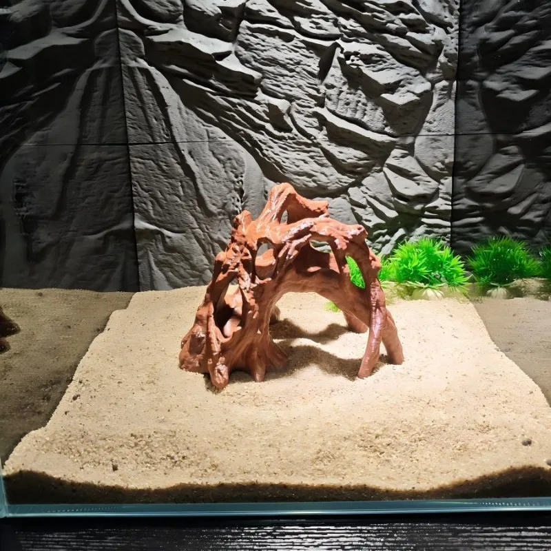 Фото 3D-печатный декор для террариума: корневой шар из коряги, укрытие для рептилий, моховой шар, убежище для разведения креветок и рыб в аквариуме №5