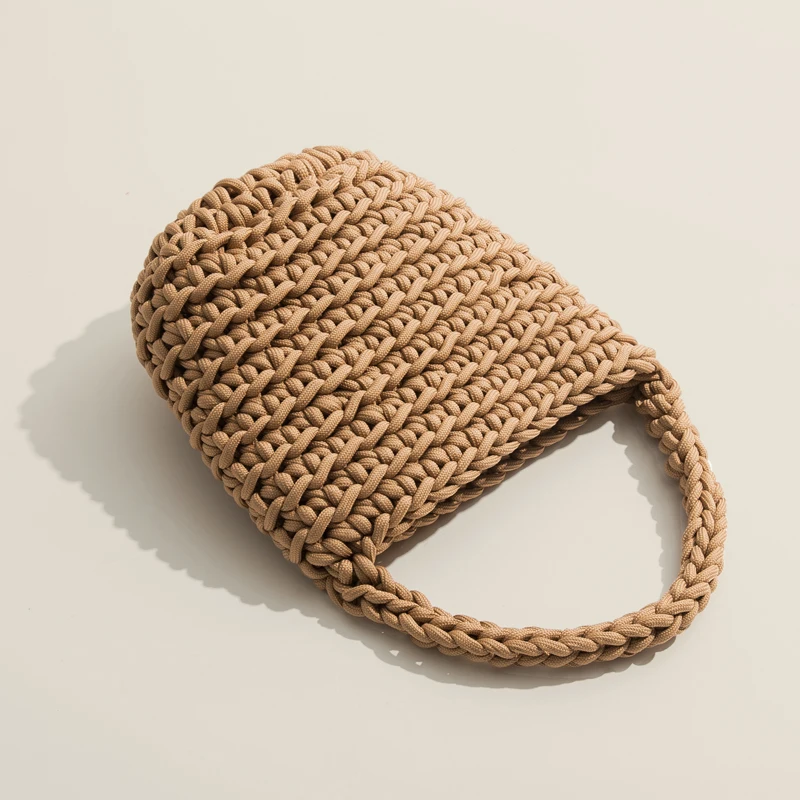 MABULA Eco Friendly Handwoven Small Women Phone Purses Crochet Casual Handbags Female Hollow Out Mini Totes 2022 Summer New