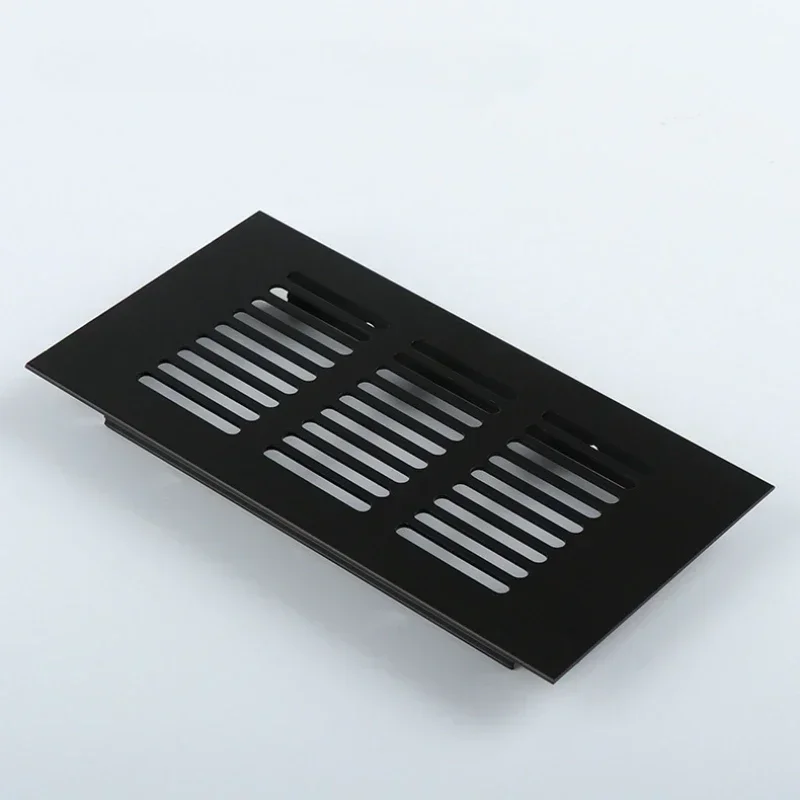 Черный, серебристый, прямоугольная вентиляционная решетка из алюминиевого сплава, вентиляционные отверстия, шкаф для обуви, вентиляционная решетка, вентиляционные отверстия для шкафа