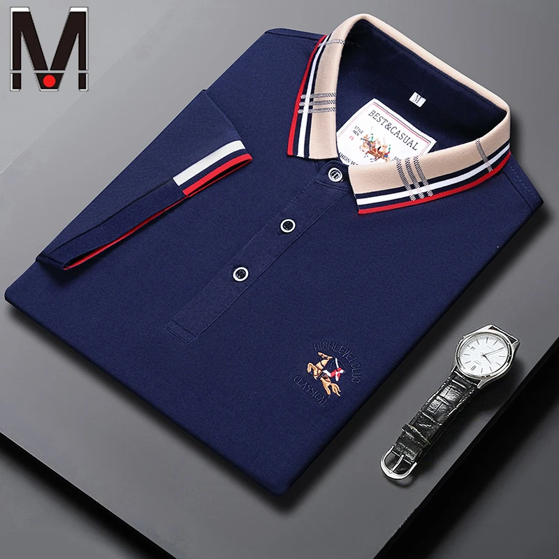 

New Embroidered Men's Short Sleeve POLO Casual Short Sleeve Top Men's T-Shirt