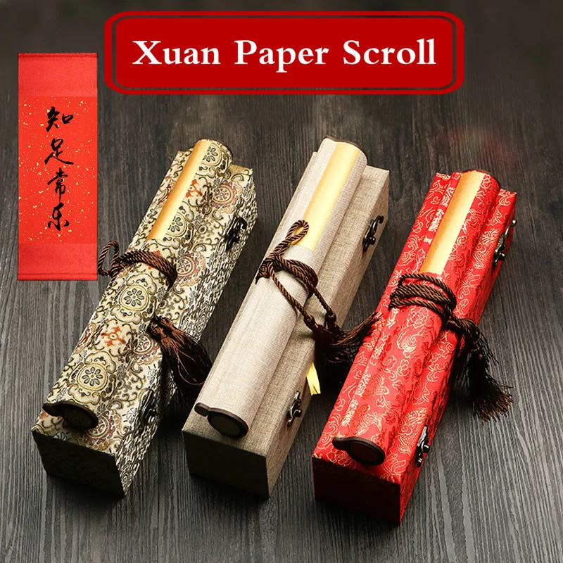 

Blank Xuan Paper Draw Axis Batik Calligraphy Xuan Paper Papel Arroz Chinese Sandalwood Bark Batik Half Ripe Rice Paper Scroll