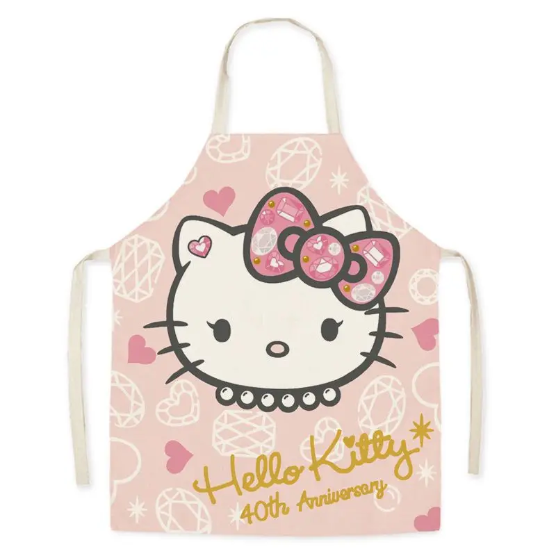 

Sanrio Hello Kitty Jam Lovely Cartoon Sleeveless Apron Cats Fashion Kitchen Cooking Cloth Home Fabric Adult Children Oil Proof