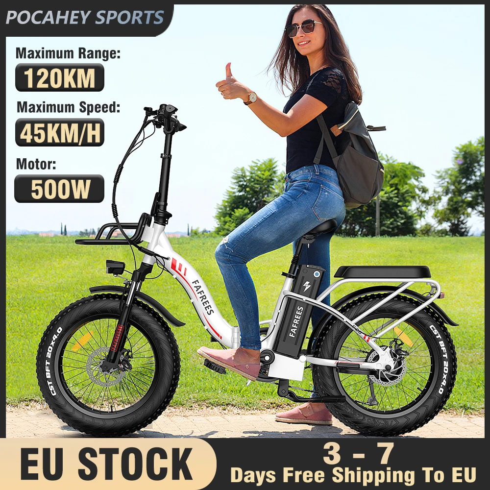 

F20 Max 500W Electric Bike 20*4.0 Fat Tire Folding E-bike with 48V 22.5AH Removable Lithium Battery Electric City Bike for Adult