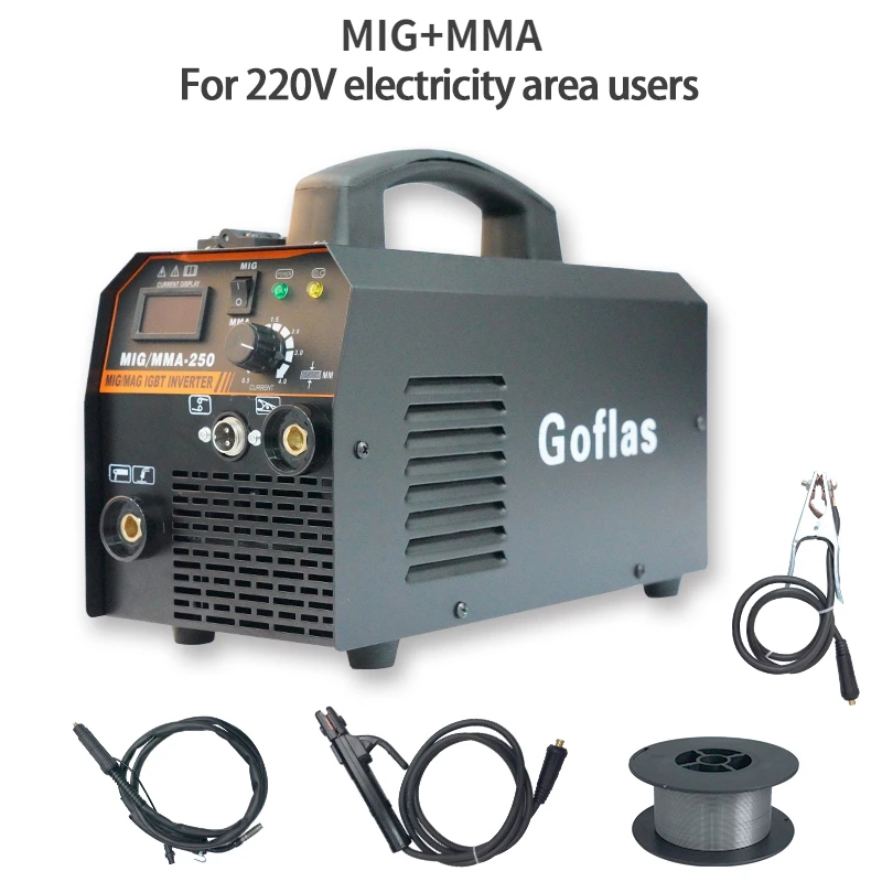 

Полуавтоматический сварочный аппарат Mig 220 В, сварочный аппарат Tig Arc без газа Mig, сварочный аппарат «синергии» 2 в 1, подходит для сварочного а...