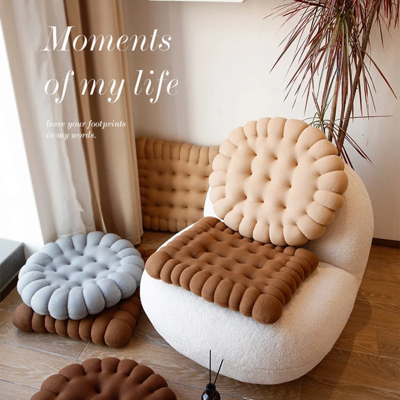 

Biscuit Sofa Cushion Home Decorative Soft Thickened Chair Seat Cushion Living Room Bedroom Decorations Throw Pillow Cute