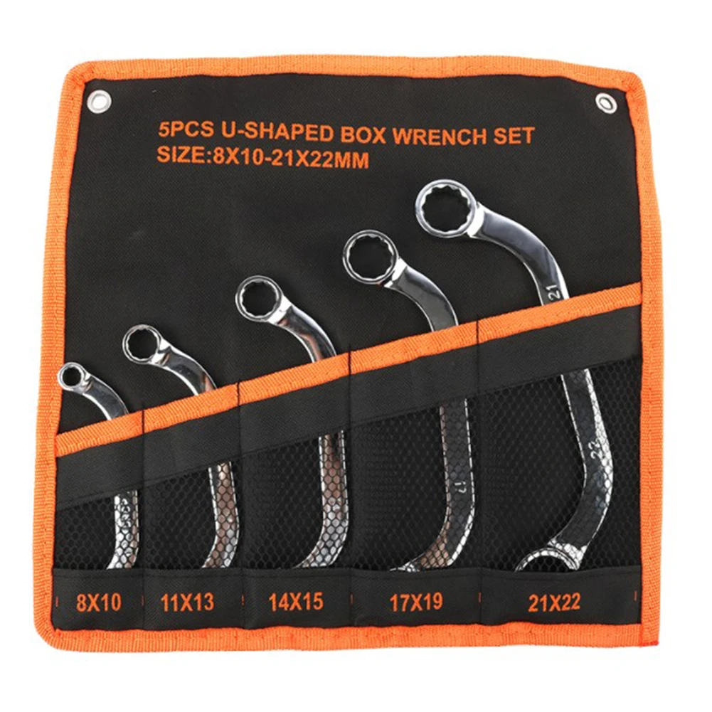 

5pcs/set Car Plum Wrench 8-10/11-13/14-15/17-19/21-22mm C Type Plum Wrench Set Wrench Tool Tire Repair Tools