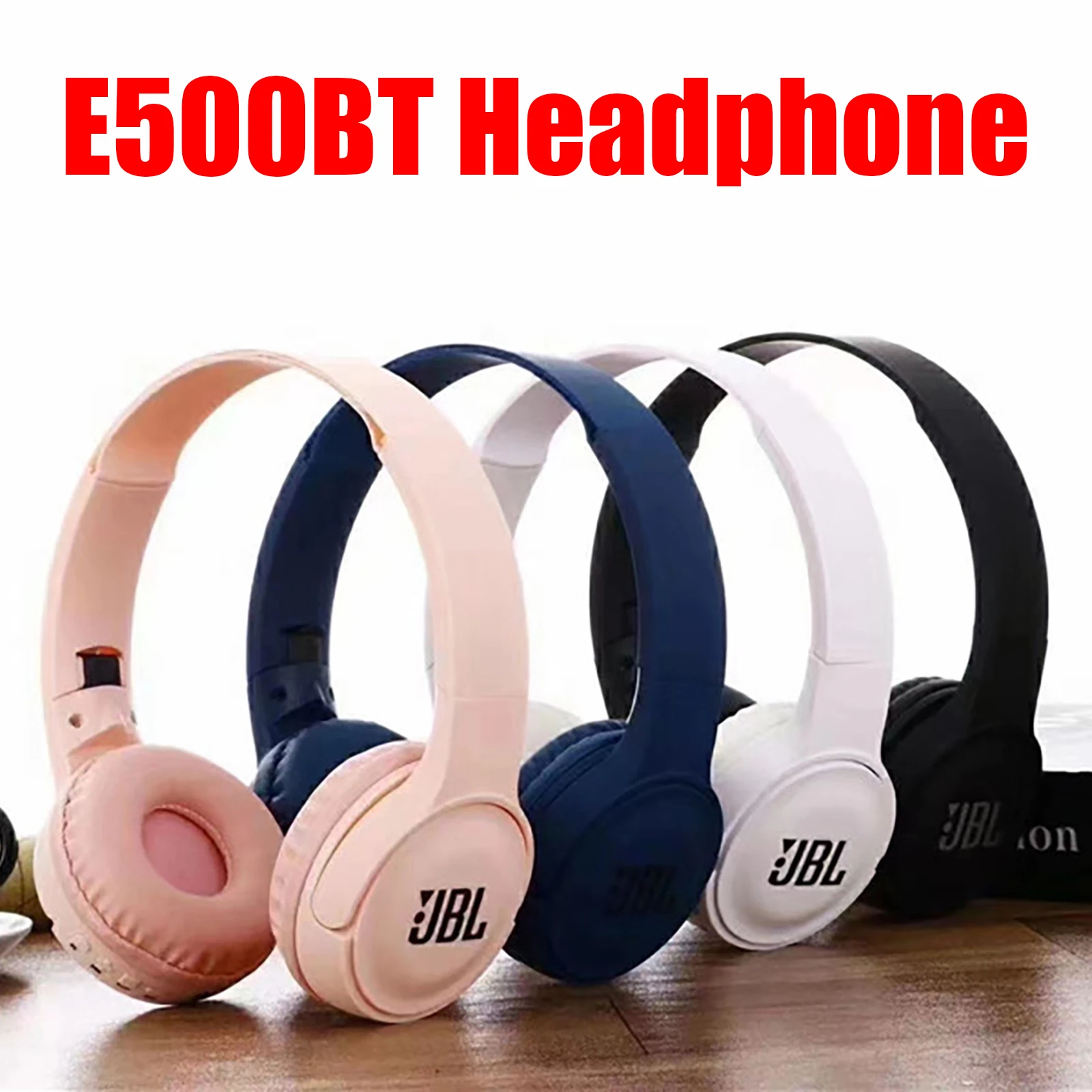 

Original For JBL E500BT Headphone Deep Bass Sound Sports Game Bluetooth Headset with Mic Noise Canceling Foldable Earphones