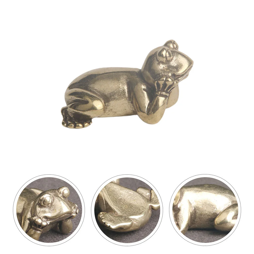 

Brass Tea Pet Office Brass Fogs Decor Desktop Brass Ornament Brass Frog-shape Ornament