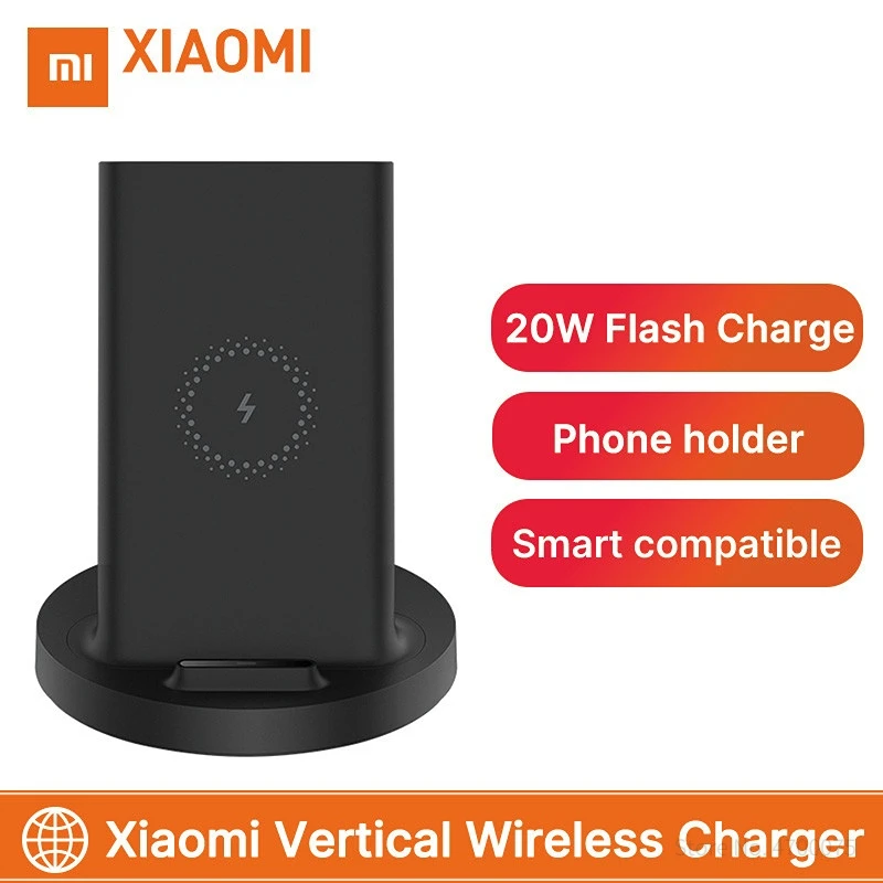 

Xiaomi Vertical Wireless Charger 20W Max Flash Charging Qi Compatible Multiple Safe Stand Horizontal for Mi 9 (20W) MIX 2S 50W
