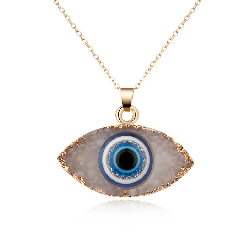 

Bohemian Vintage Turkish Eye Pendant Necklace Fashion Clavicle Chain Statement Long Necklace Women Jewelry Femme Collares